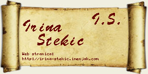 Irina Stekić vizit kartica